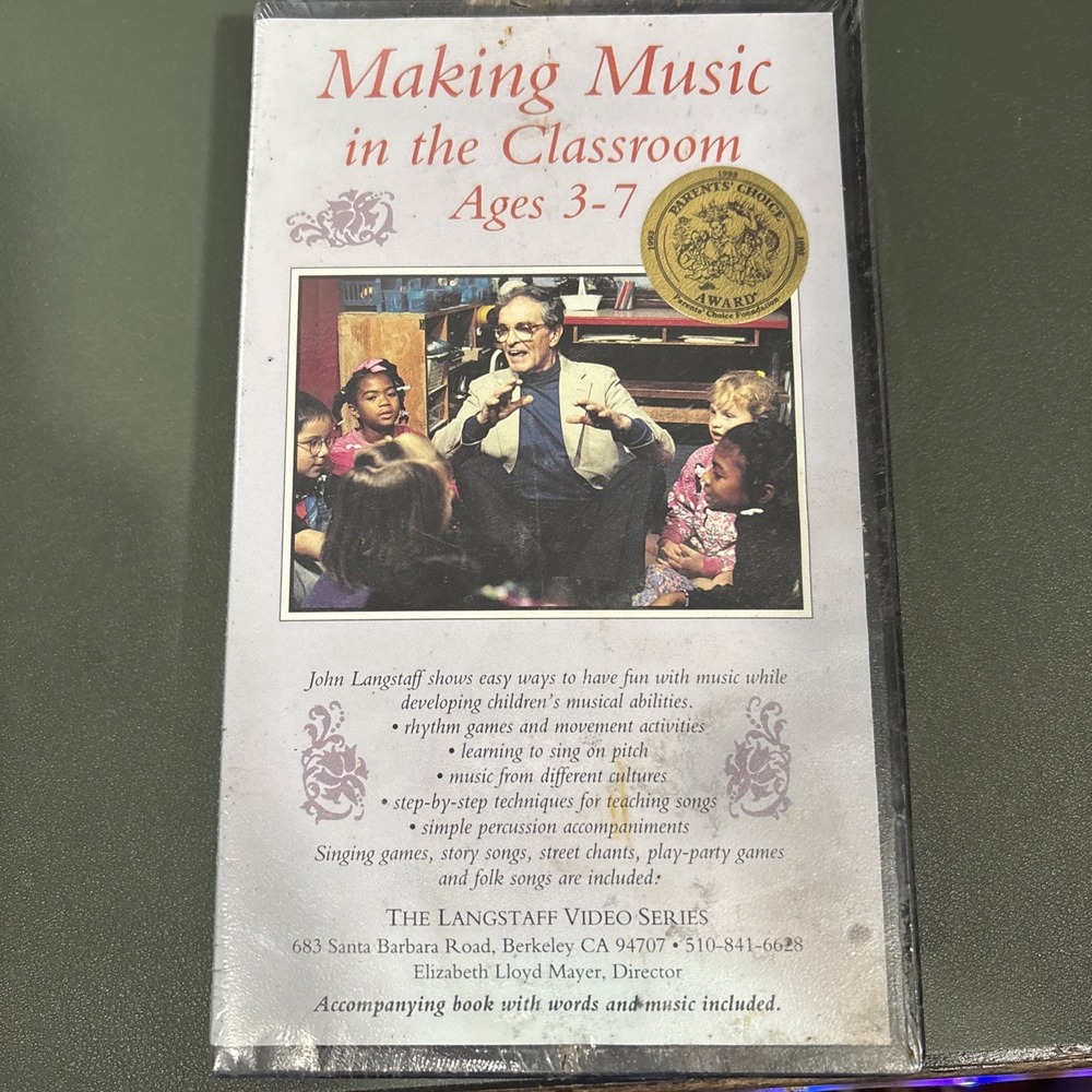 MAKING MUSIC IN THE CLASSROOM Ages 3-7 VHS Home Video Cassette Tape Clamshell